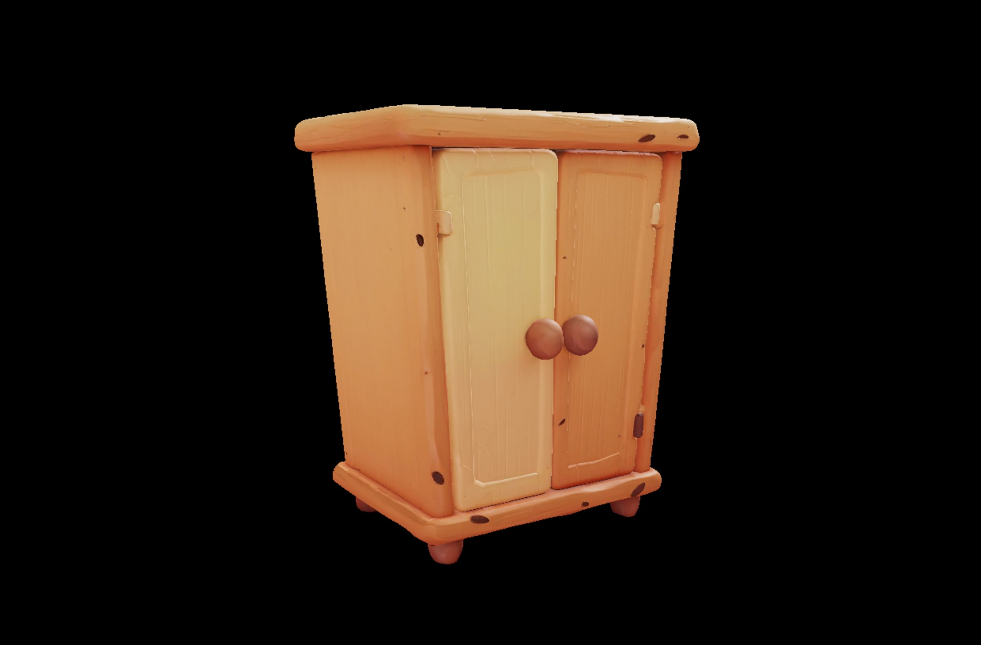 Media 1 for listing Stylized Wooden Cabinet – Cozy Cartoon Wardrobe