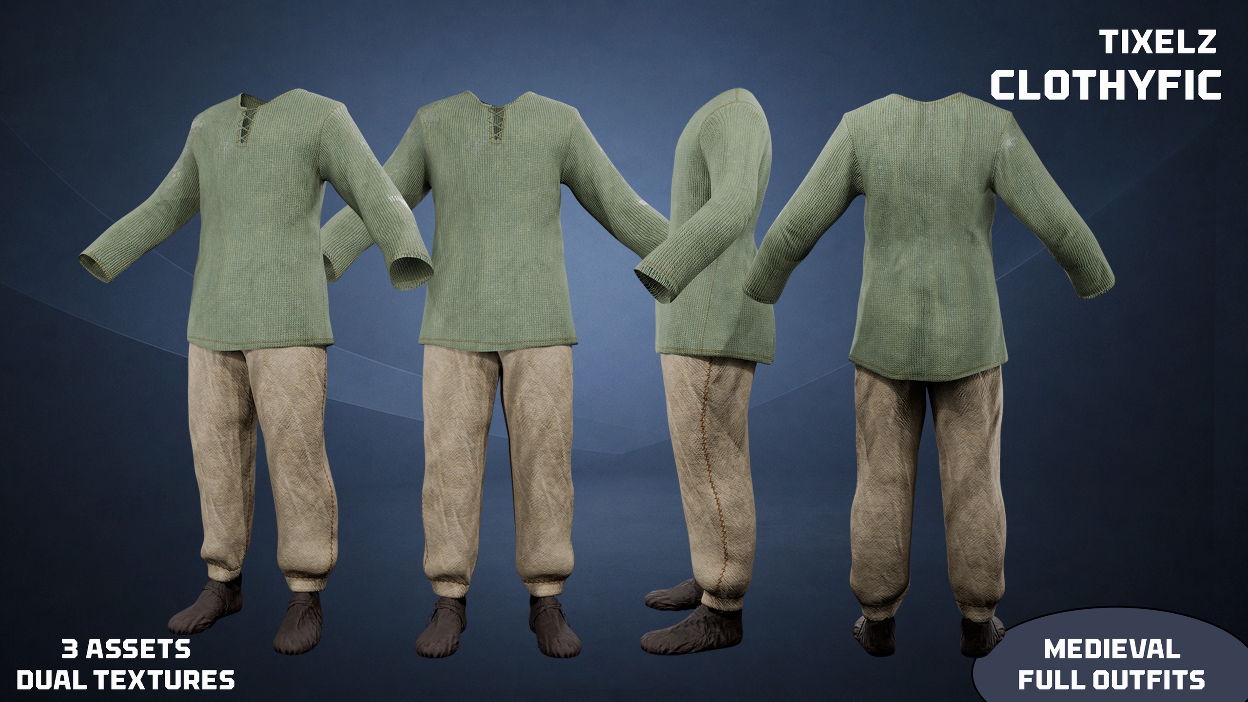 Media 1 for listing medieval full outfit 4 - clothyfic bundles