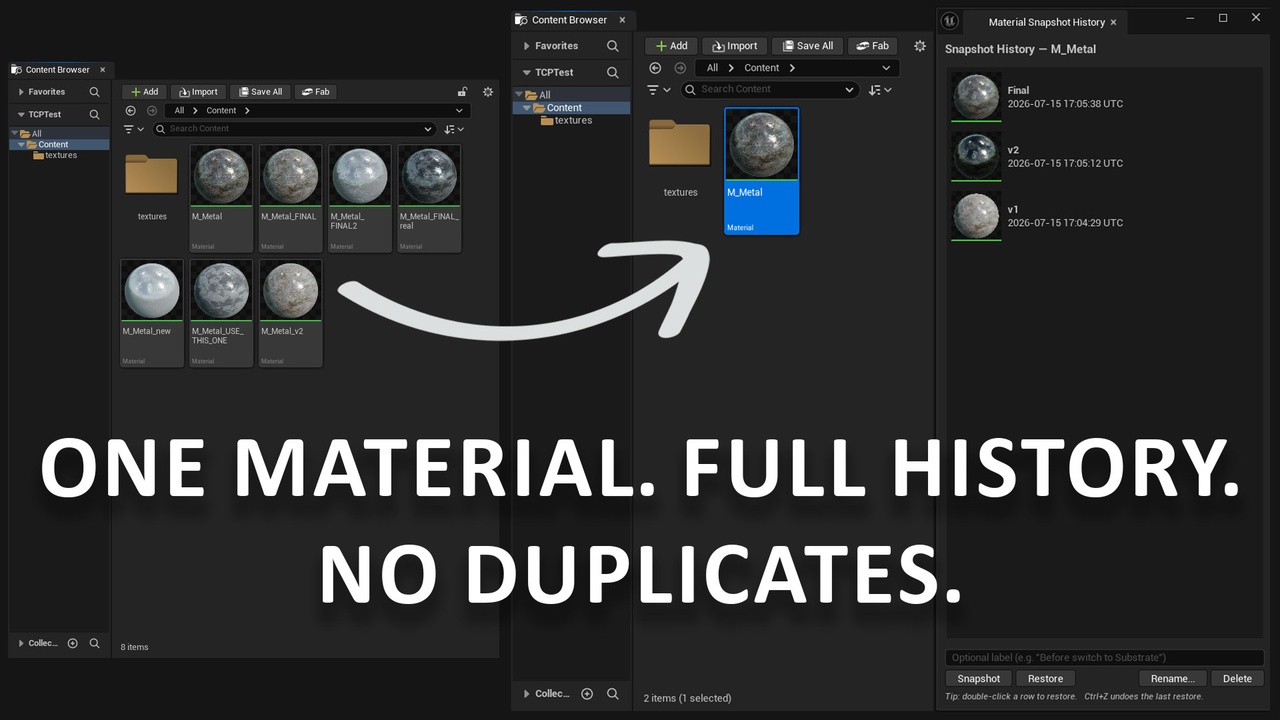 Media 1 for listing Material Snapshot - One-Click Version History for Material Graphs