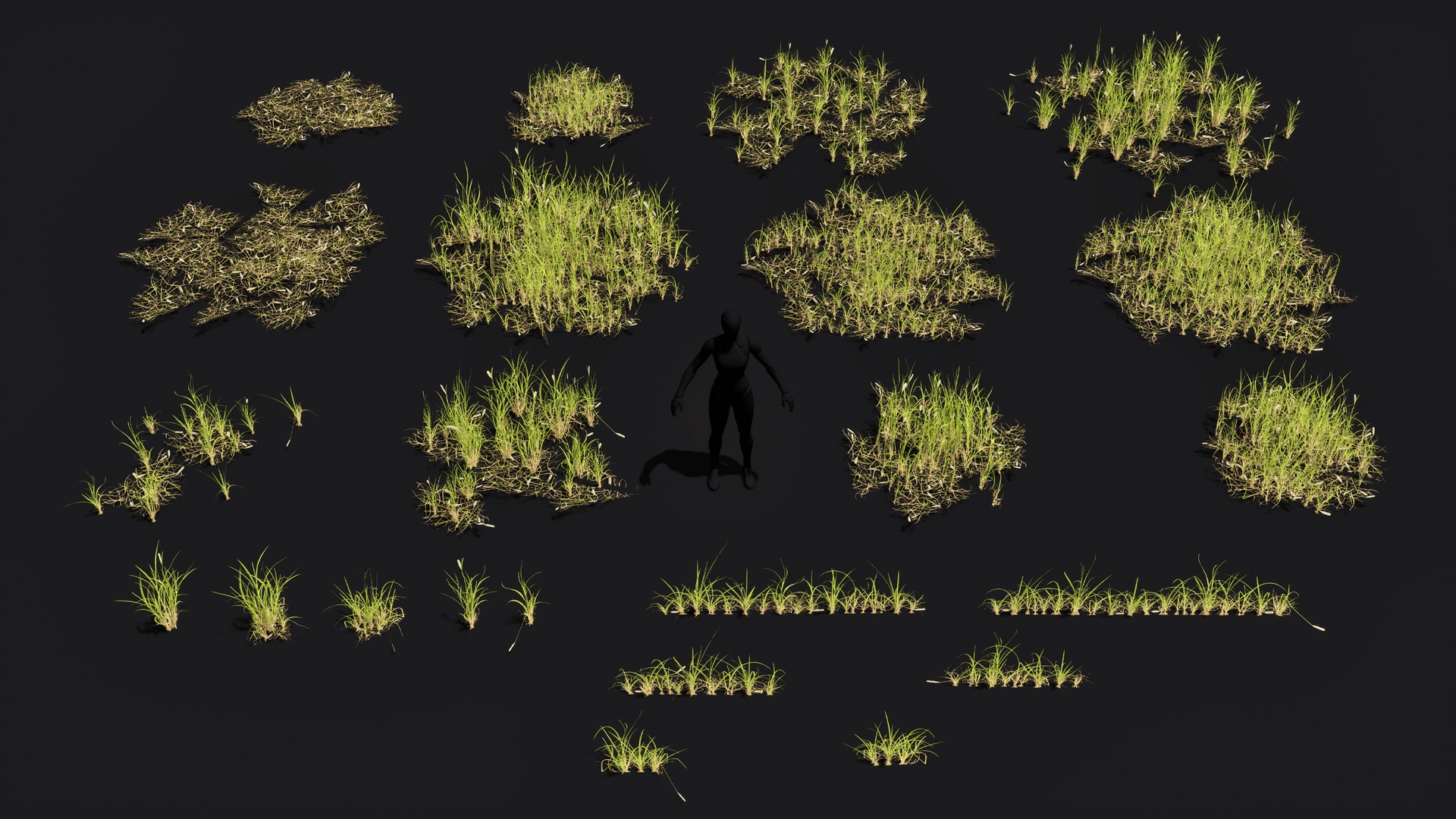 商品 Regular meadow grass set low poly and game ready 的媒体 1