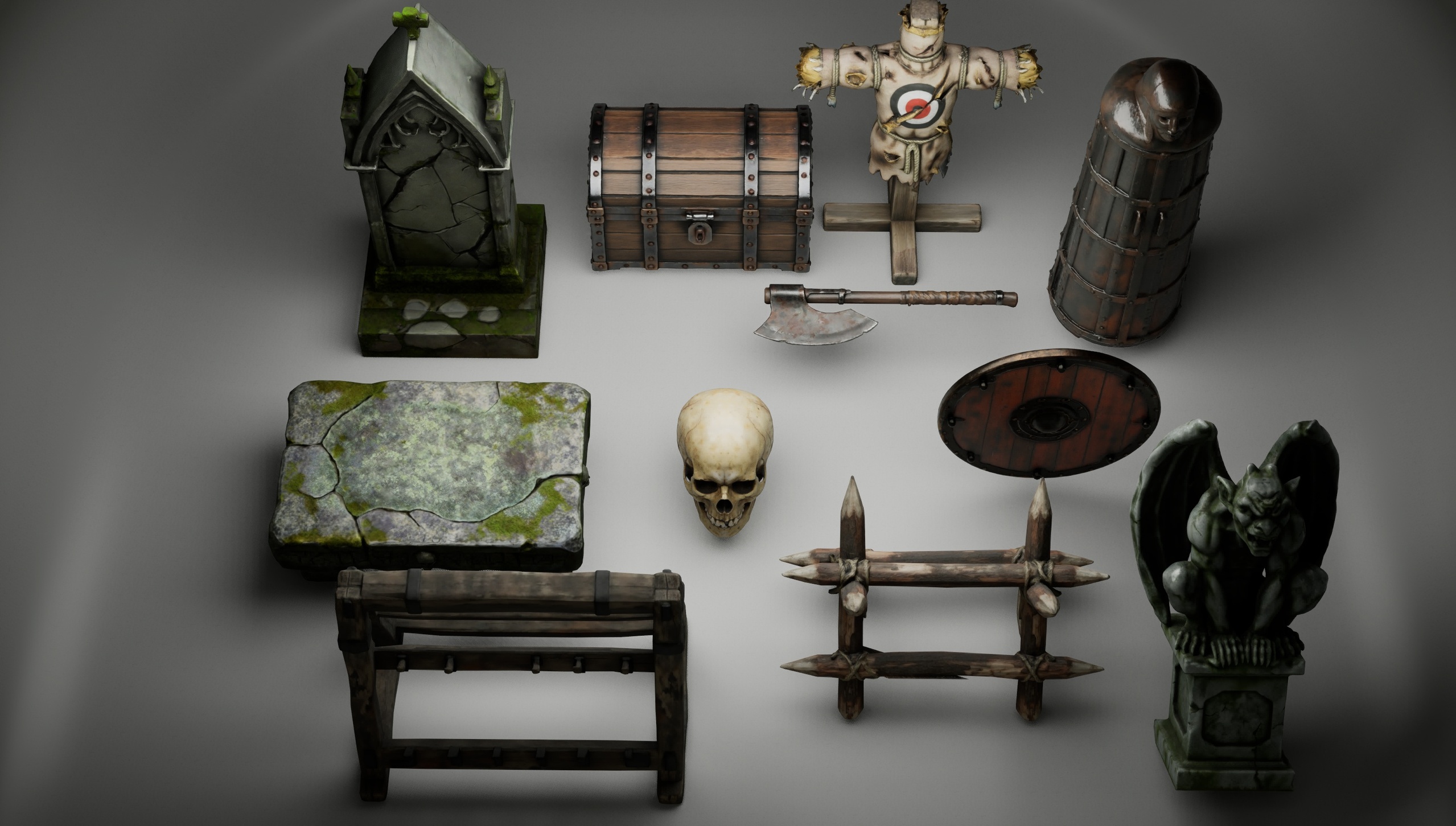 Media 1 for listing Medieval Dungeon & Combat Pack 1 - Prop Bundle (Game-Ready PBR)