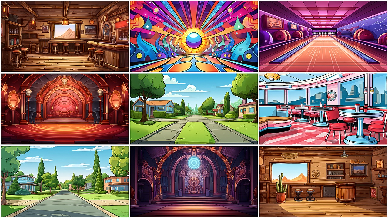 Media 1 for listing BACKGROUND - Cartoon Retro 1