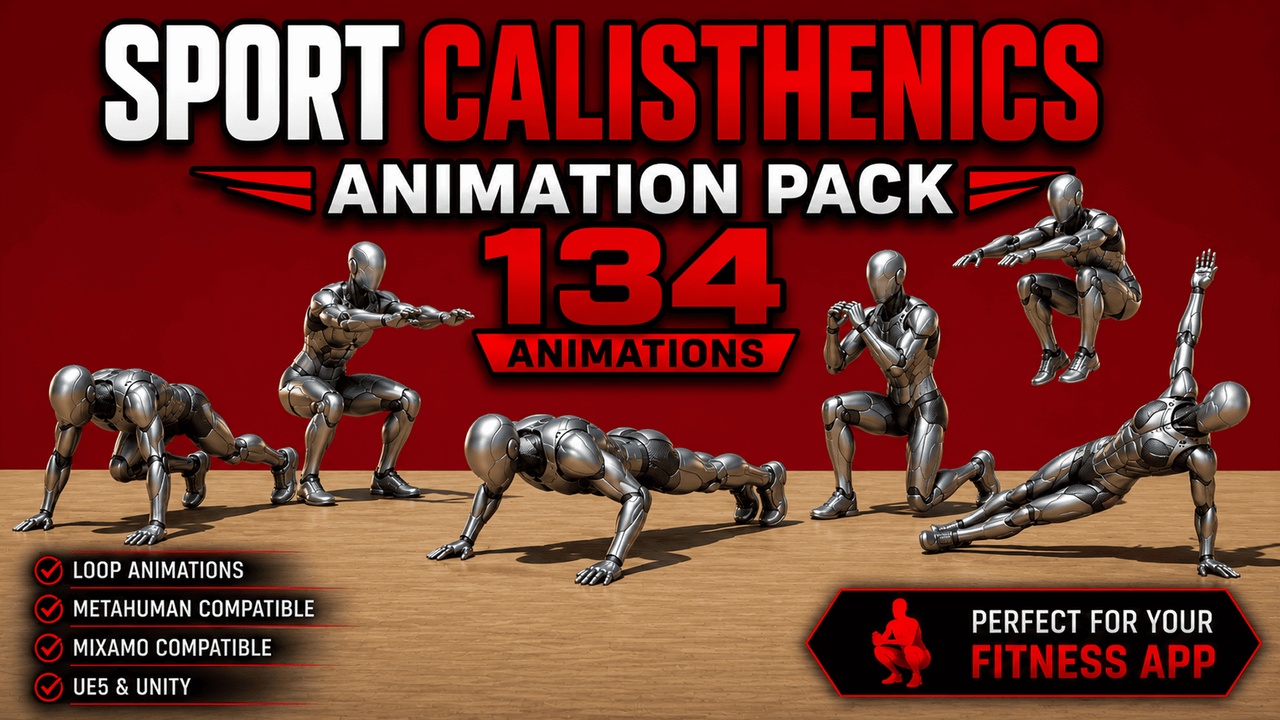 Media 1 for listing Sport Gym Fitness Workout animations Calisthenics