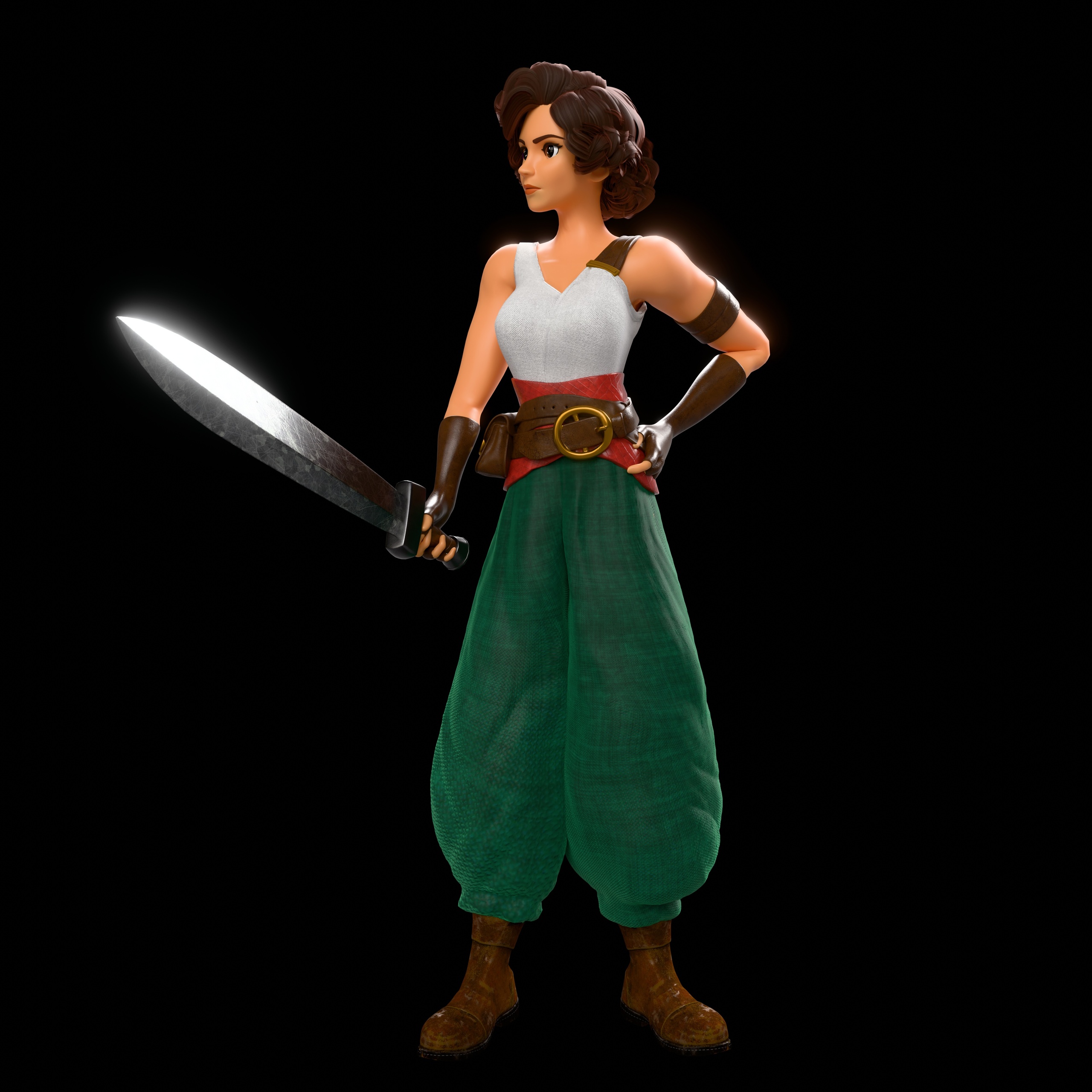 Media 1 for listing Stylized Female Warrior – Hero Character | Game-Ready, Rigged & Animated