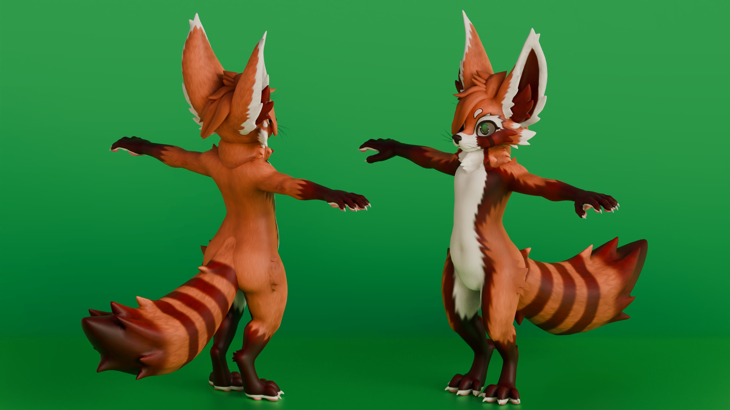 Media 1 for listing Fuzzy Ember: Rigged 3D Avatar For VRChat & VTubing