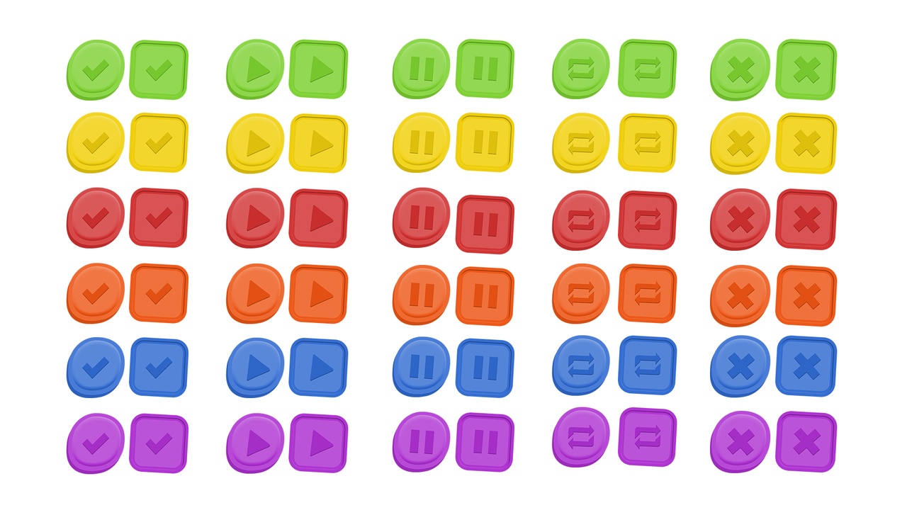 Media 1 for listing Multicolored GUI buttons