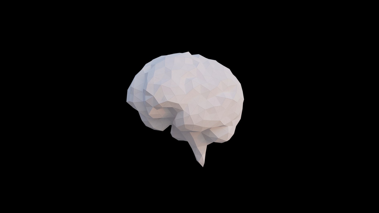 Media 1 for listing Origami human brain made out of triangles. Unfolding growing animation.