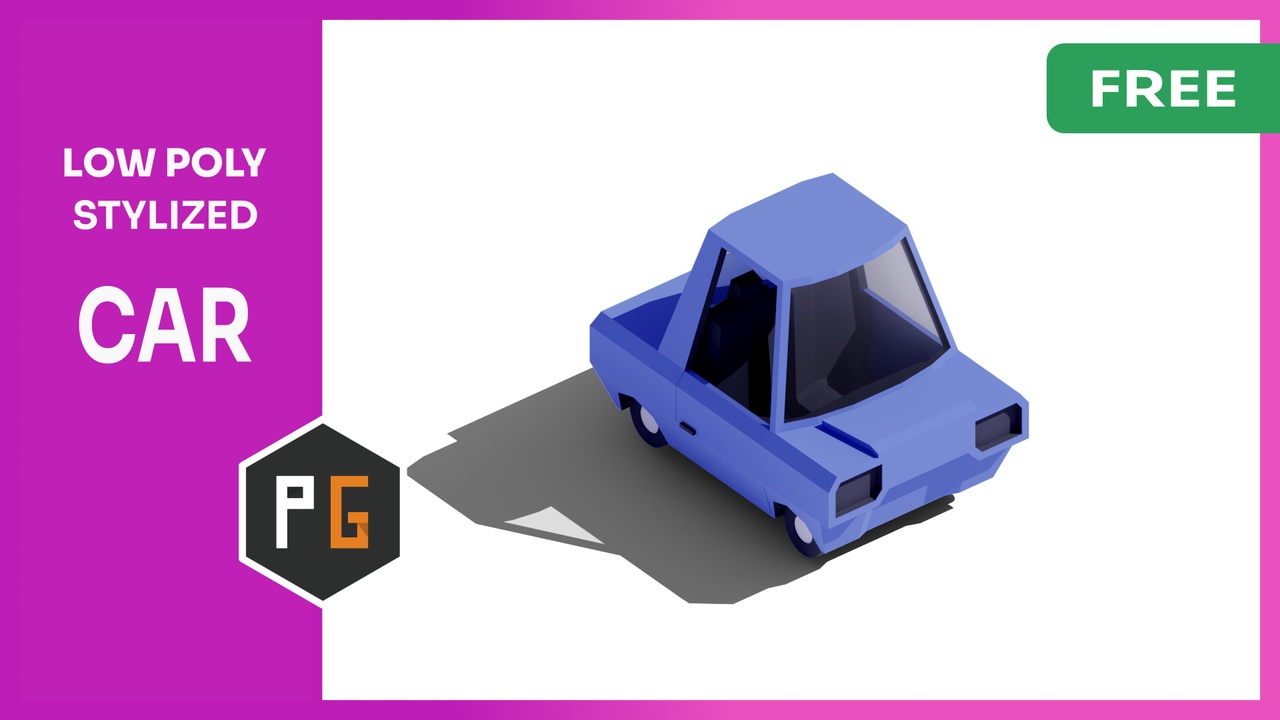 Media 1 for listing Low Poly Stylized Car — FREE | Chibi Style