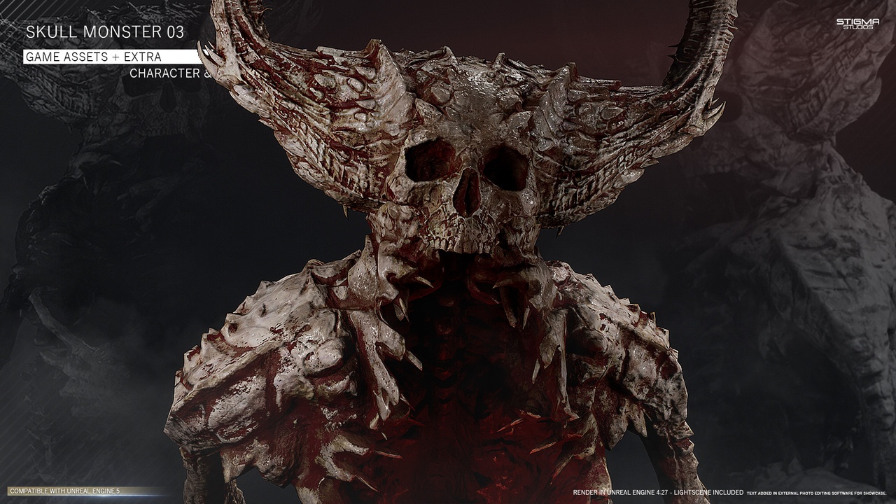 Media 1 for listing Skull Monster 03 - Game Assets + Extra | STIGMA STUDIOS