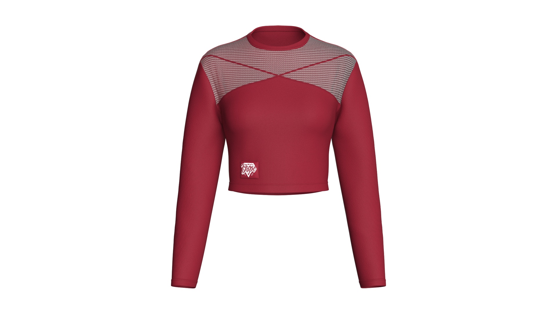 Media 1 for listing Girls Red Mesh Crop Top | High Poly