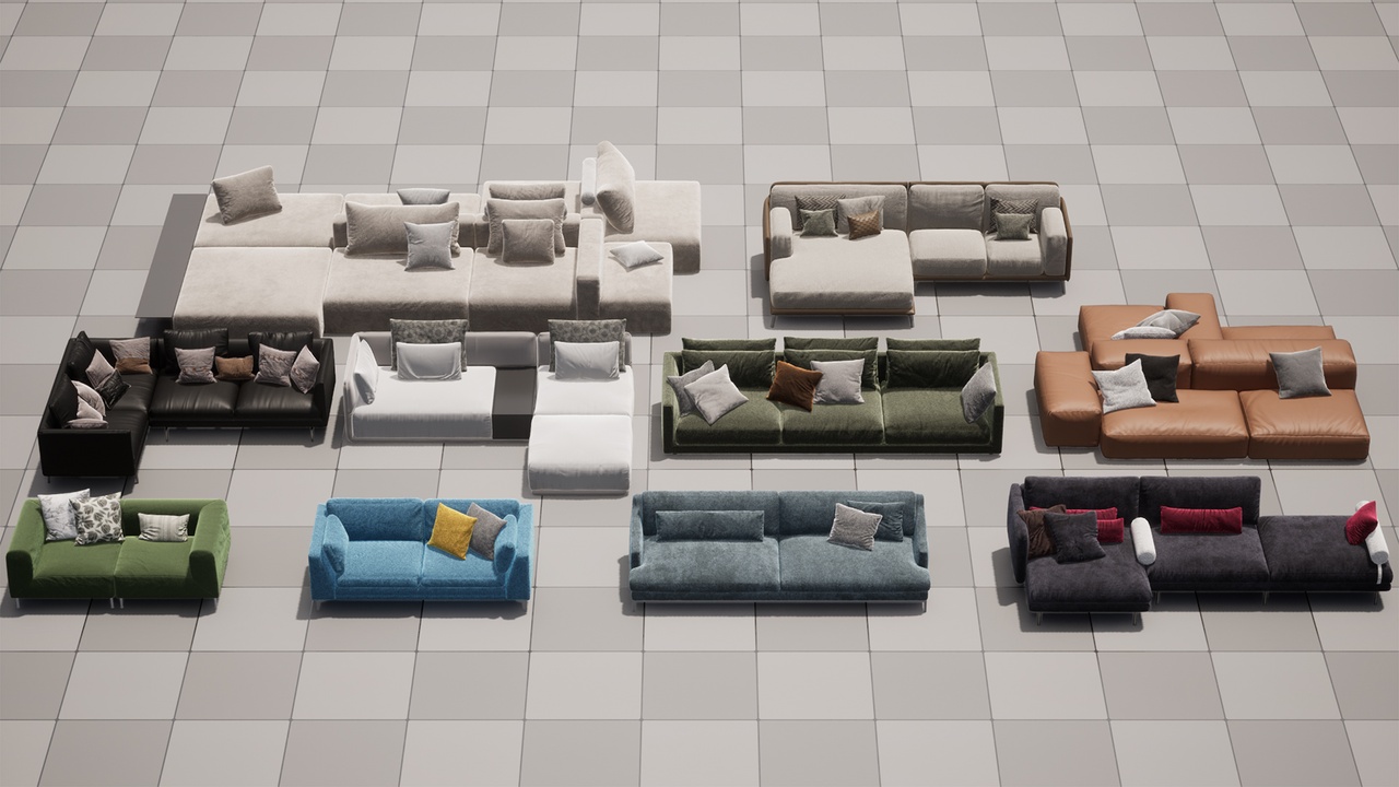 Real Sofa Collection 01 (10 Models) -Furniture Archviz 제품 등록을 위한 미디어 1개