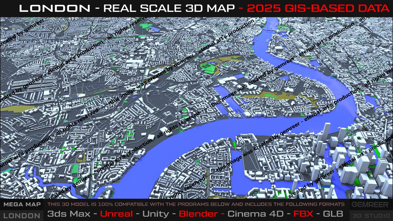 Media 1 for listing London Real Scale 3D City Map