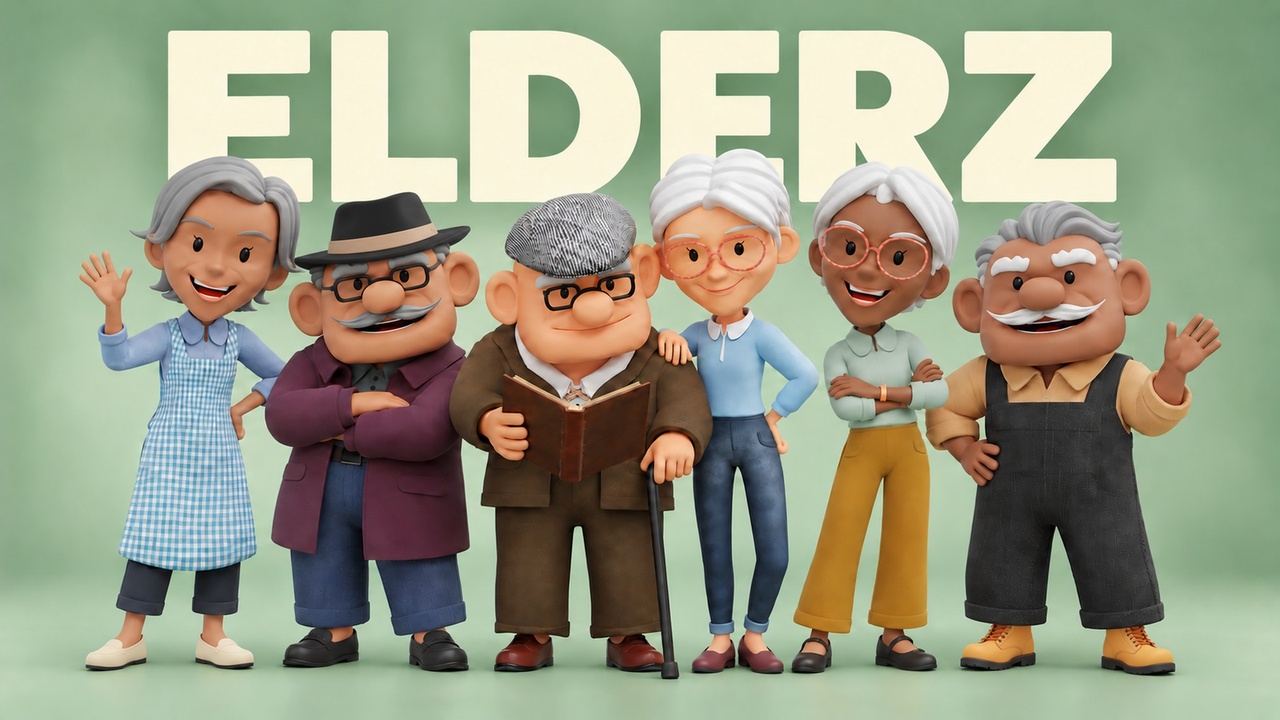Media 1 for listing Elderz - Rigged Modular Male & Female Cartoon Elder Character Pack