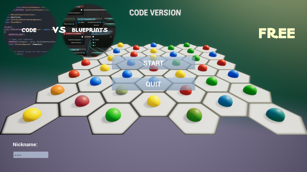 Media 1 for listing Hex Blocks Game - Code vs Blueprints
