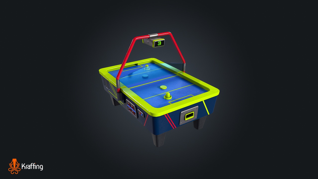 Media 1 for listing Air Hockey Table V1 – Arcade Game – Game Ready PBR