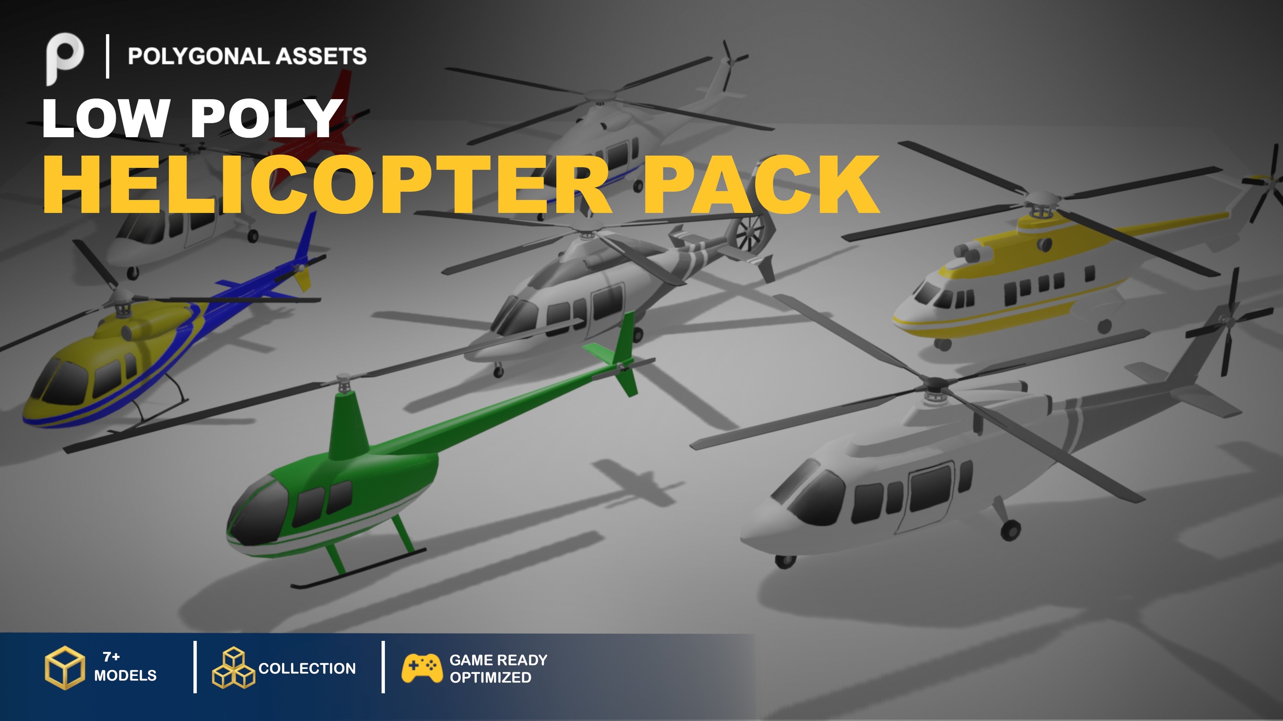 Media 1 for listing Low Poly Helicopter pack
