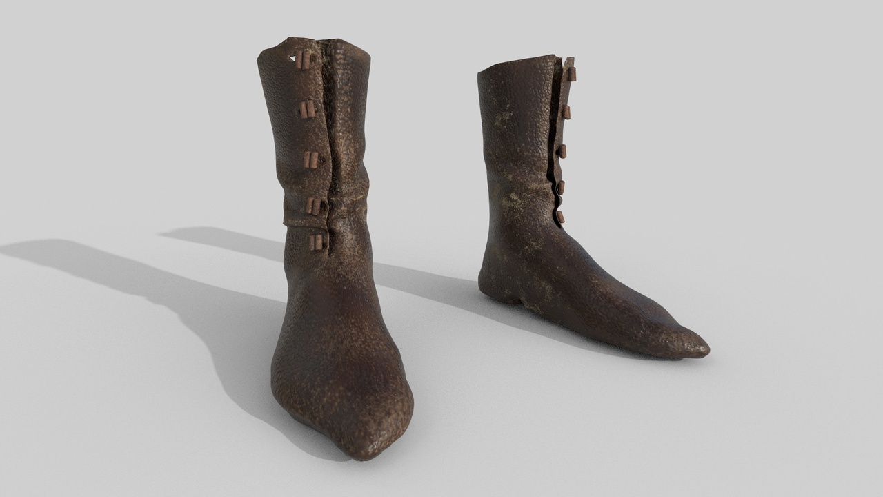 Media 1 for listing Brown Medieval boots shoes Leather Period footwear