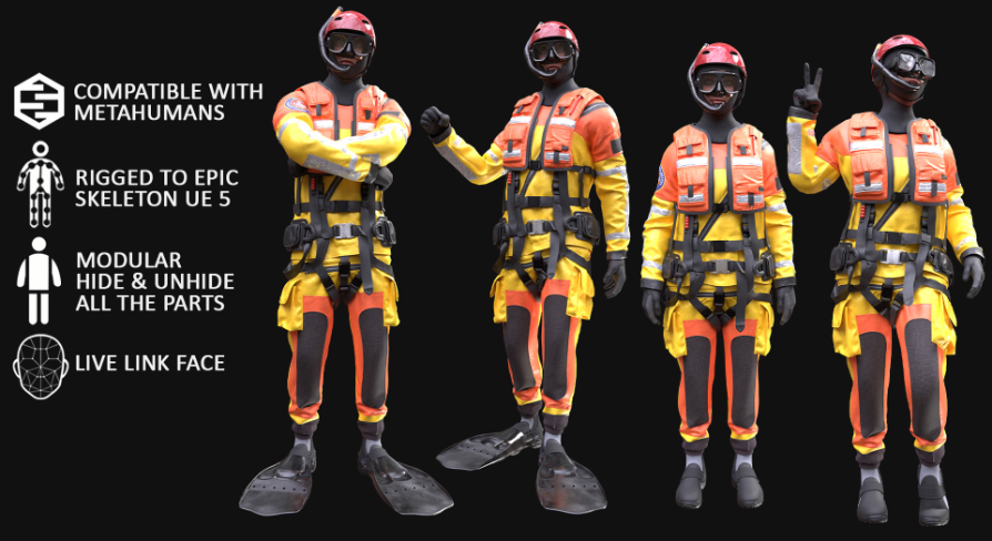 Modular Suit Men's and Women's Rescue Suit - Modular - Rigged | Fab