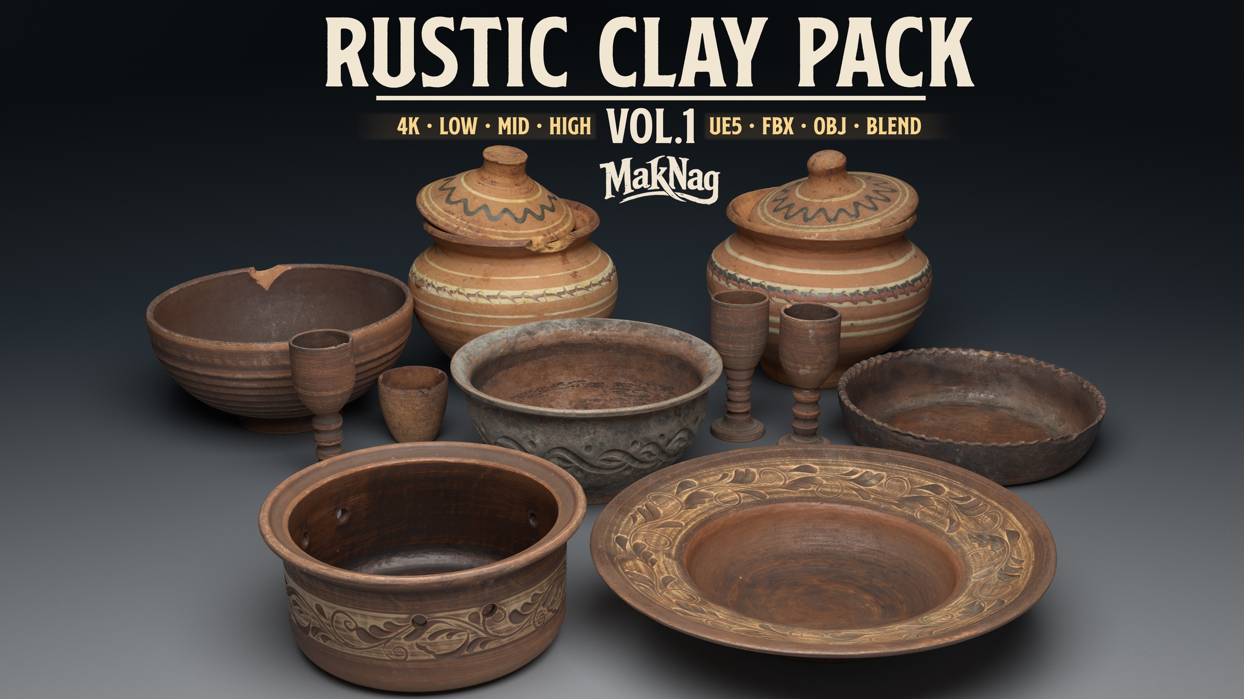 Media 1 for listing Rustic Clay Pack. Clay Props Vol.1