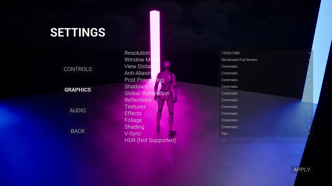 Media 1 for listing Modular Graphics and Audio Settings Menu System