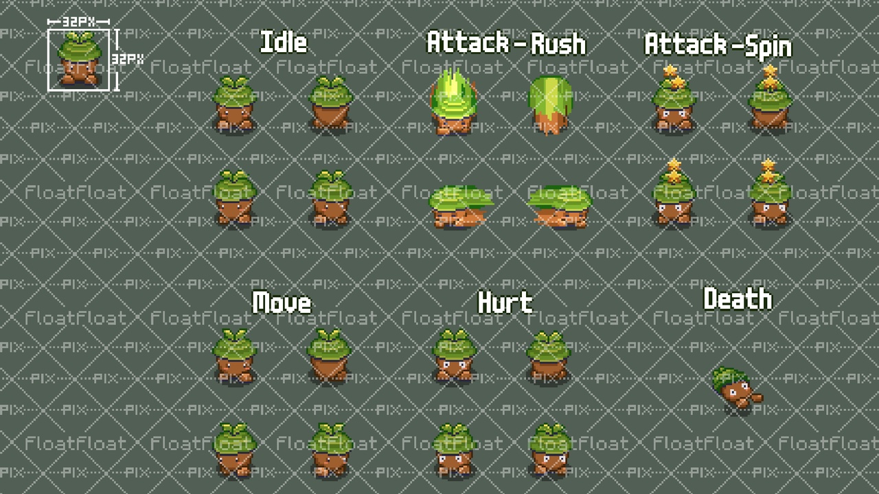 Media 1 for listing Top-Down Pixel Art Enemy: Sprouting Seeds