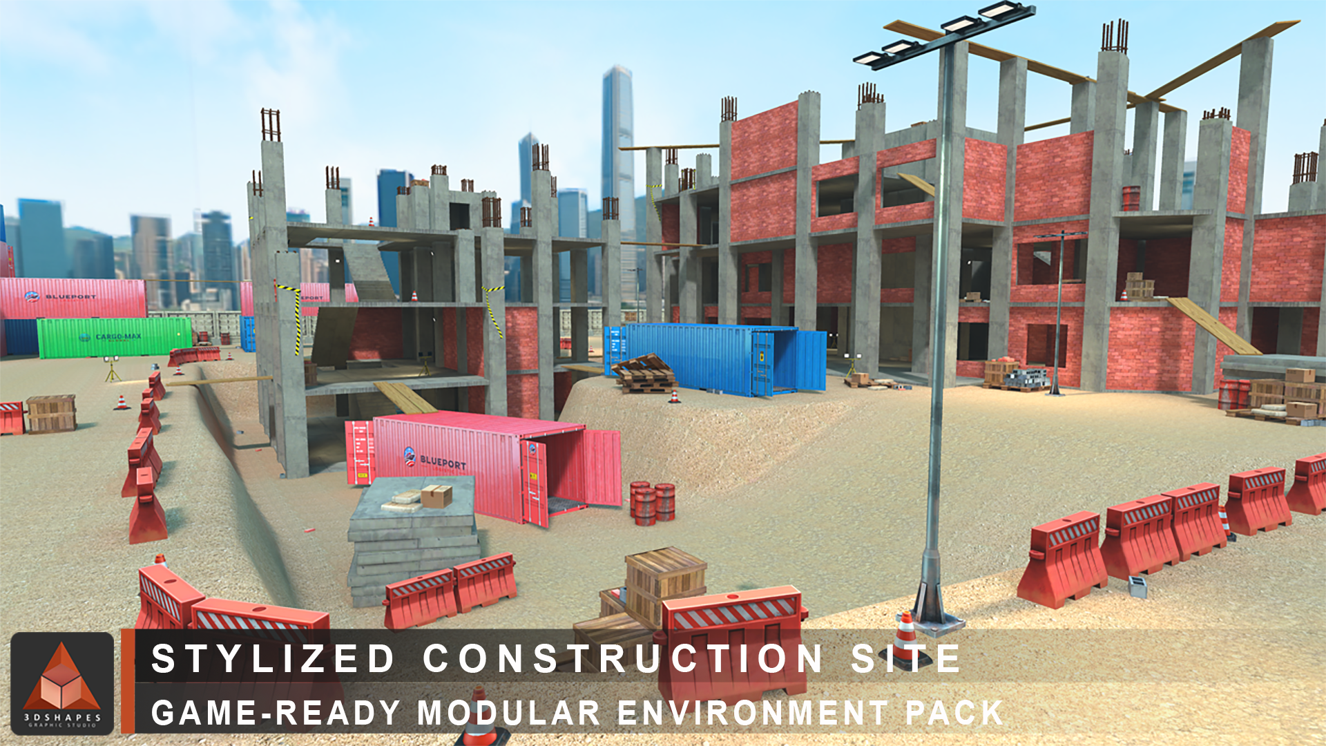Stylized Construction Site – Game-Ready Modular Environment Pack | Fab