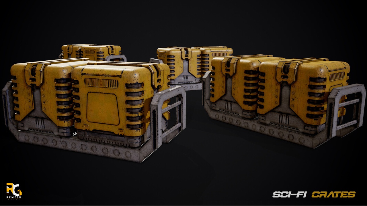 Media 1 for listing Sci-Fi Crates-PBR-Game Ready