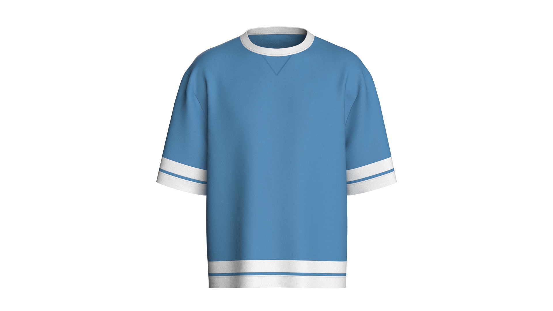 Media 1 for listing Men Sky Blue And White Striped Oversized T-Shirt | High Poly