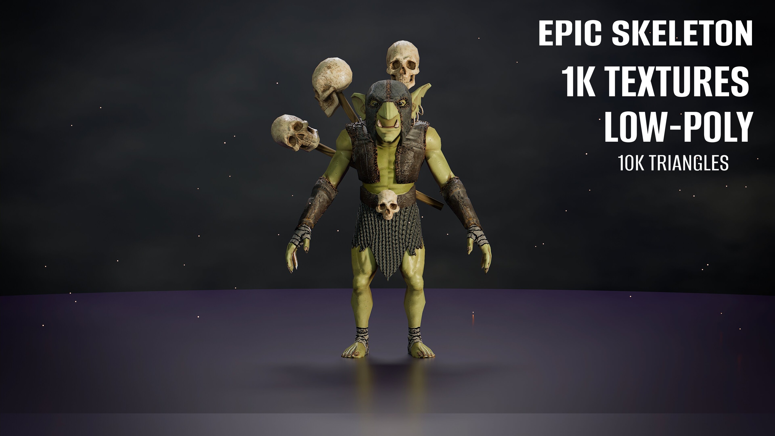 Media 1 for listing Goblin Grabber - Stylized Enemy NPC | Epic Skeleton | Game Ready | Low poly