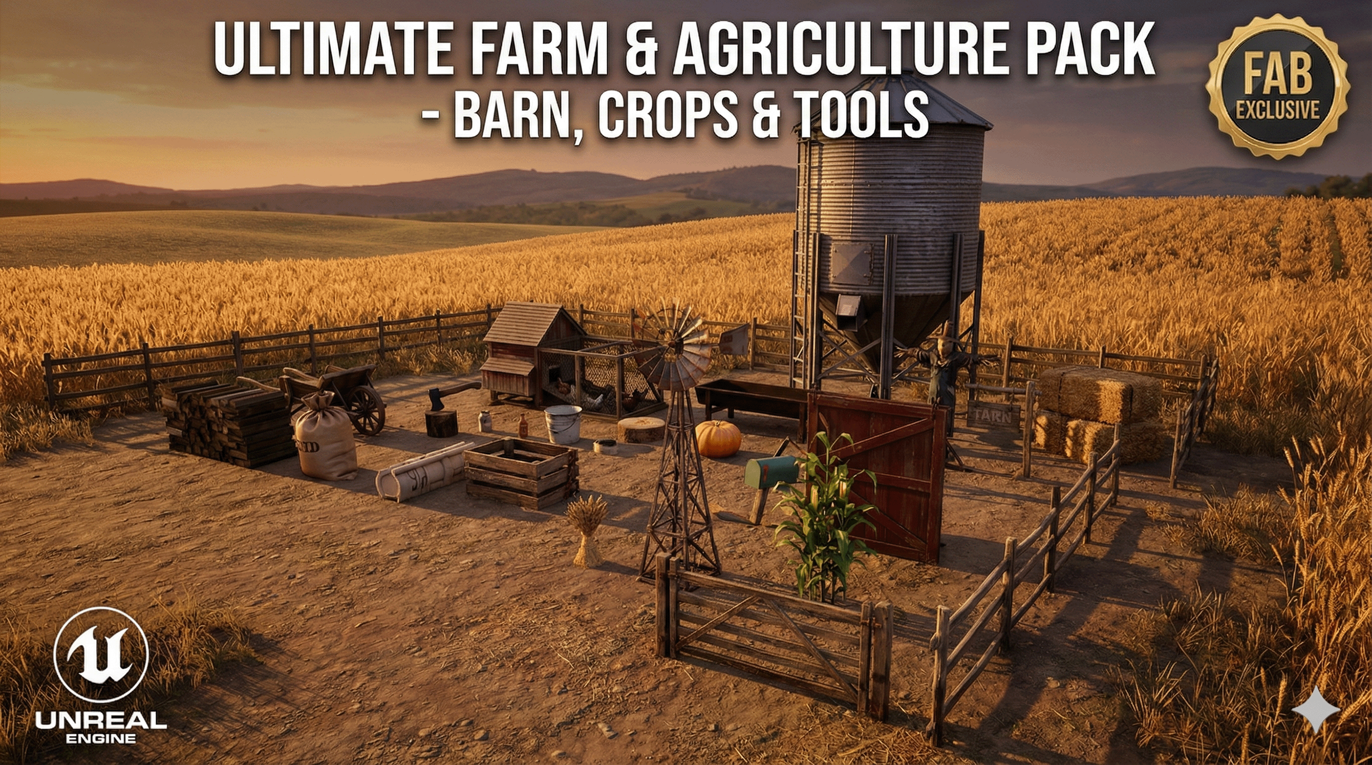 Ultimate Farm & Agriculture Pack - Barn, Crops & Tools | Fab