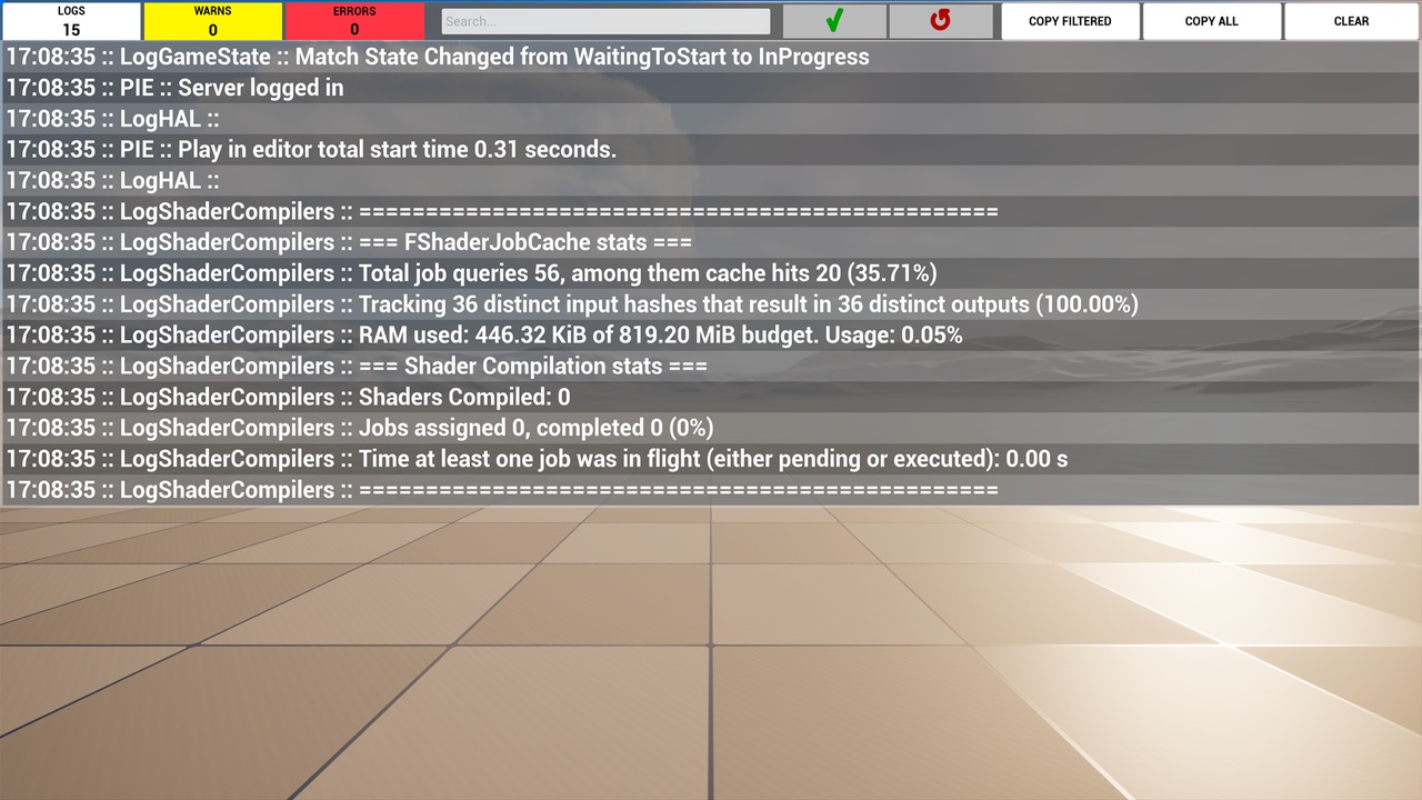 Media 1 for listing Runtime Output Log