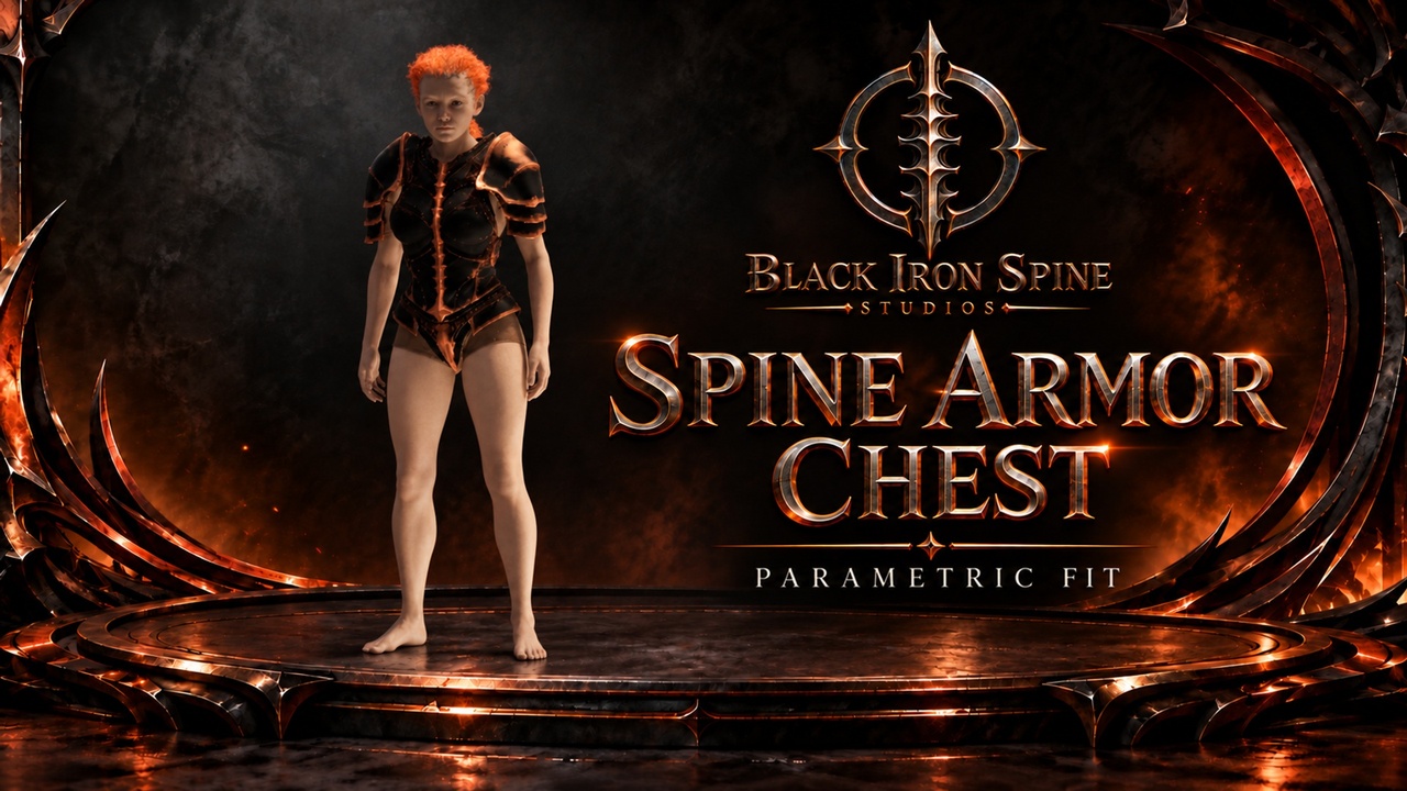 Media 1 for listing MetaHuman Chest Armor – Spine | Parametric Fit