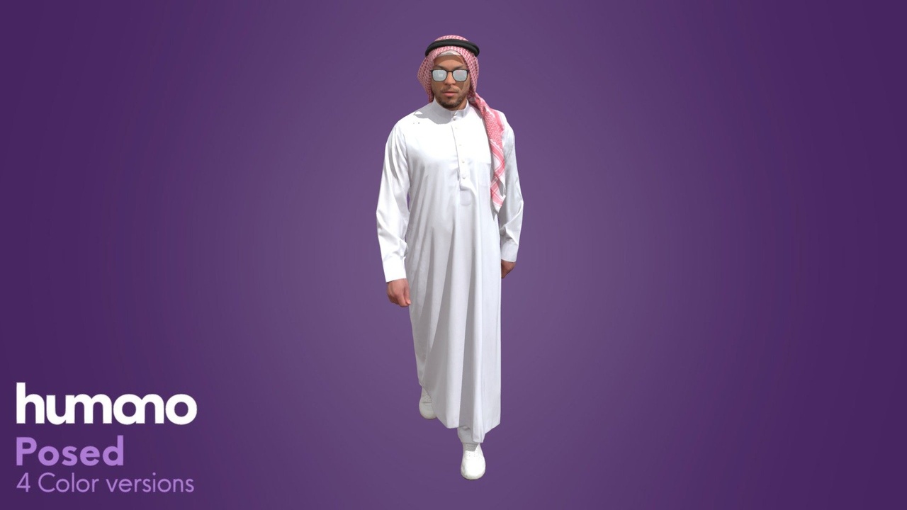 Media 1 for listing Posed Arab Man Walking - Humano 066-6834