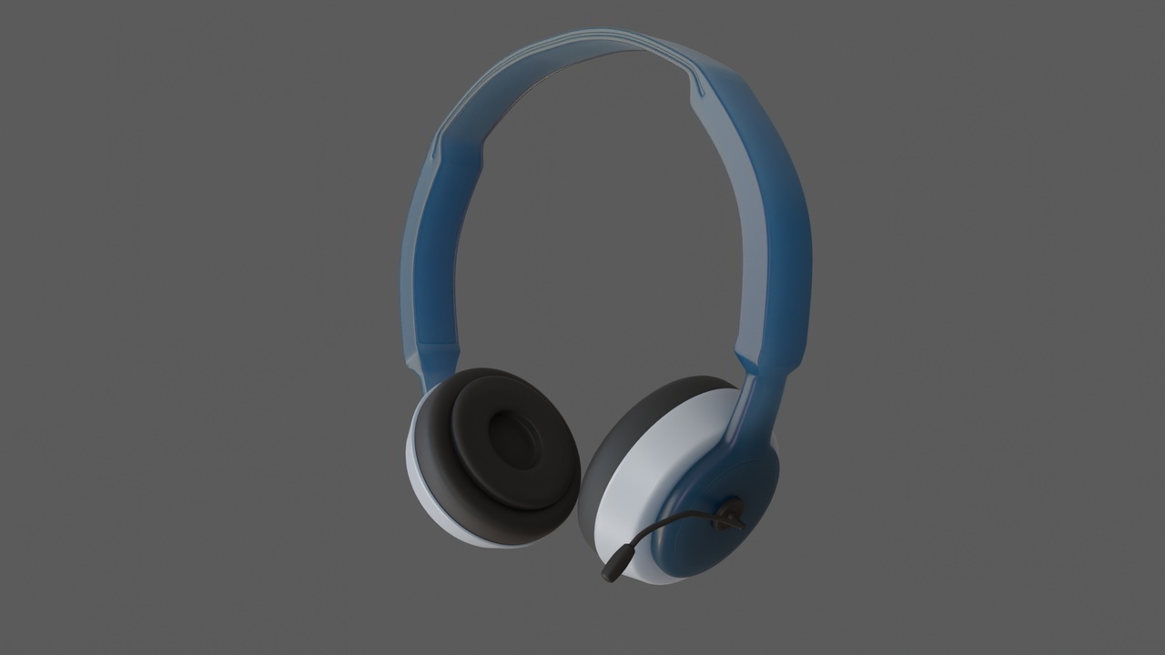 Media 1 for listing 3D Headphones with Built-In Microphone | Game-Ready Over-Ear Model