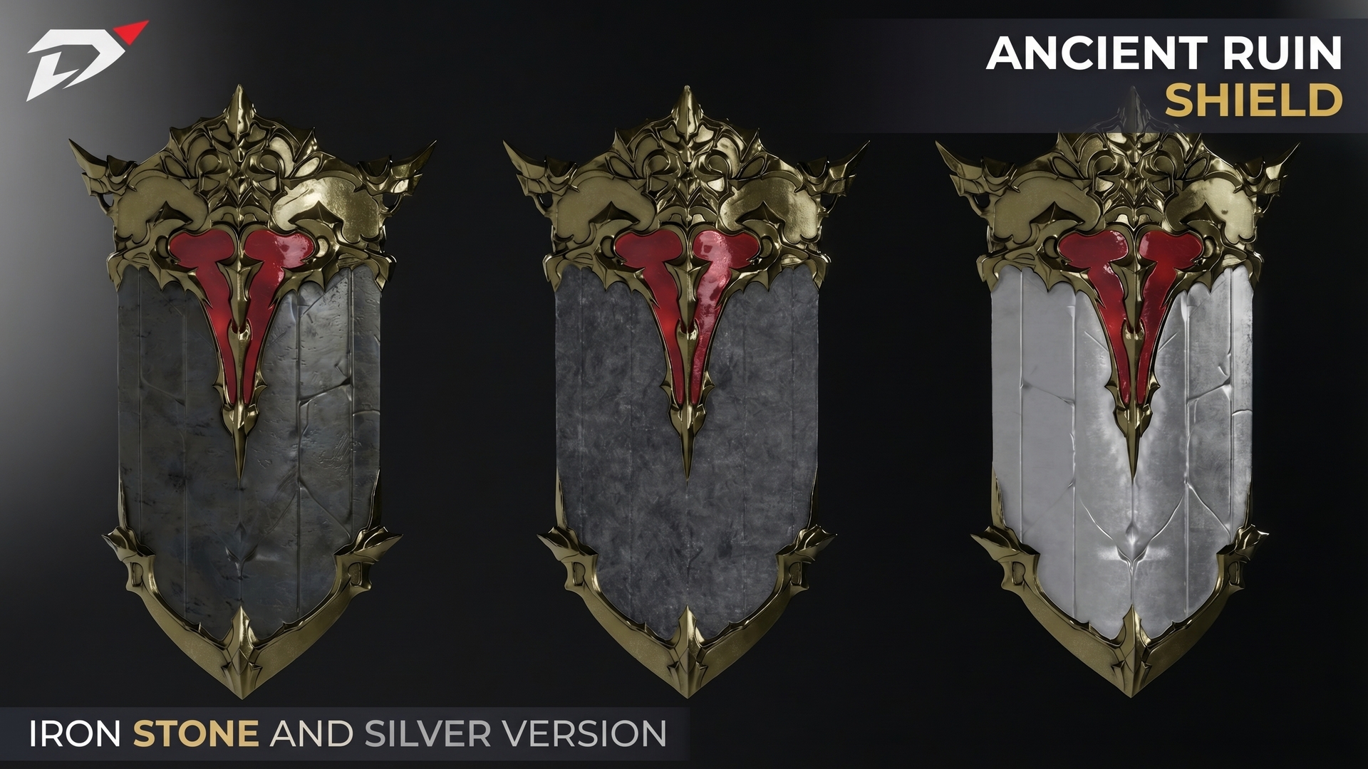 Fallen Shields Ancient Ruin Shield | Fantasy Shield | Fab