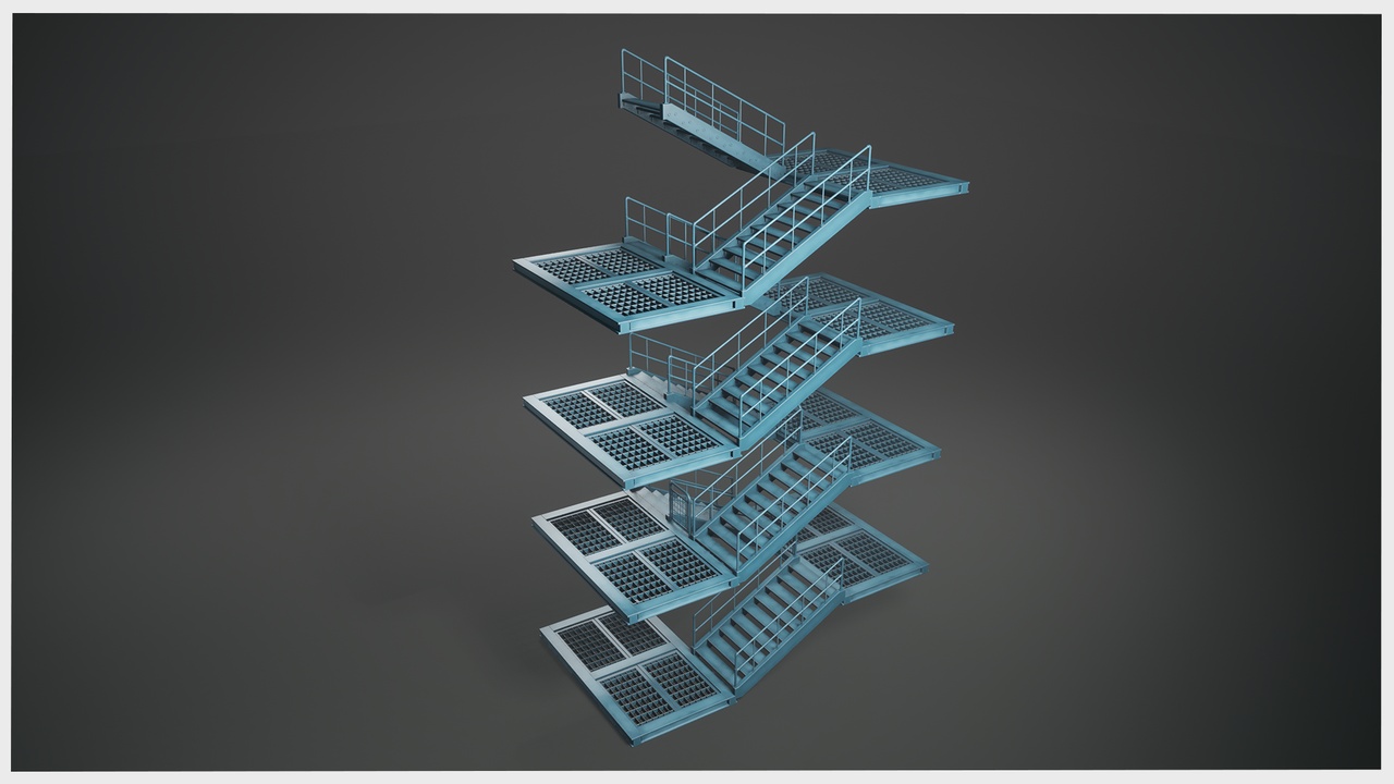 Media 1 for listing Stylized Realism Modular Metal Stair