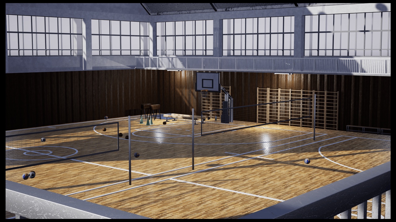 Media 1 for listing School Gym - Realistic Japanese School Gym Pack