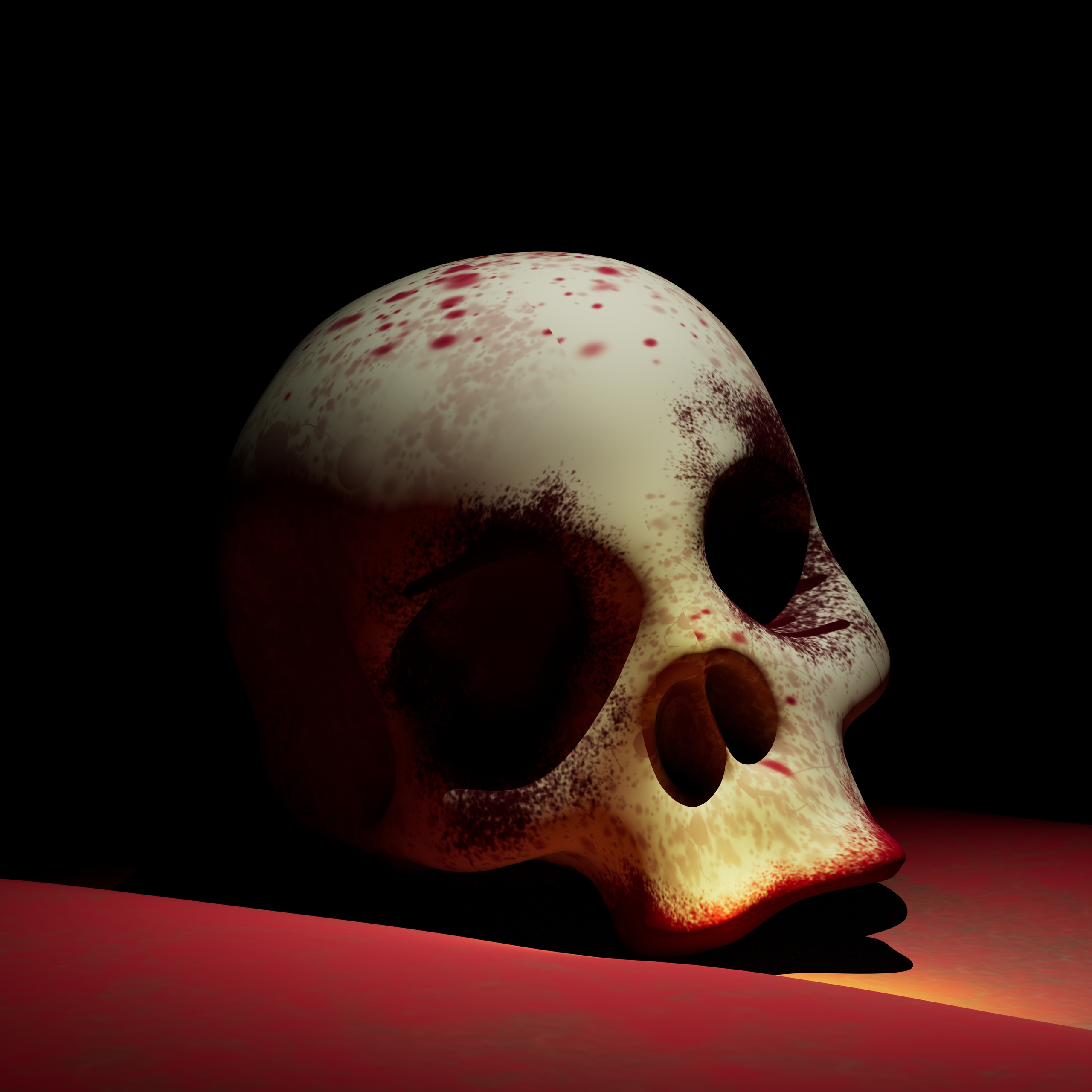 Media 1 for listing Stylized Skull Scythe | Hand-Painted Fantasy Weapon Asset