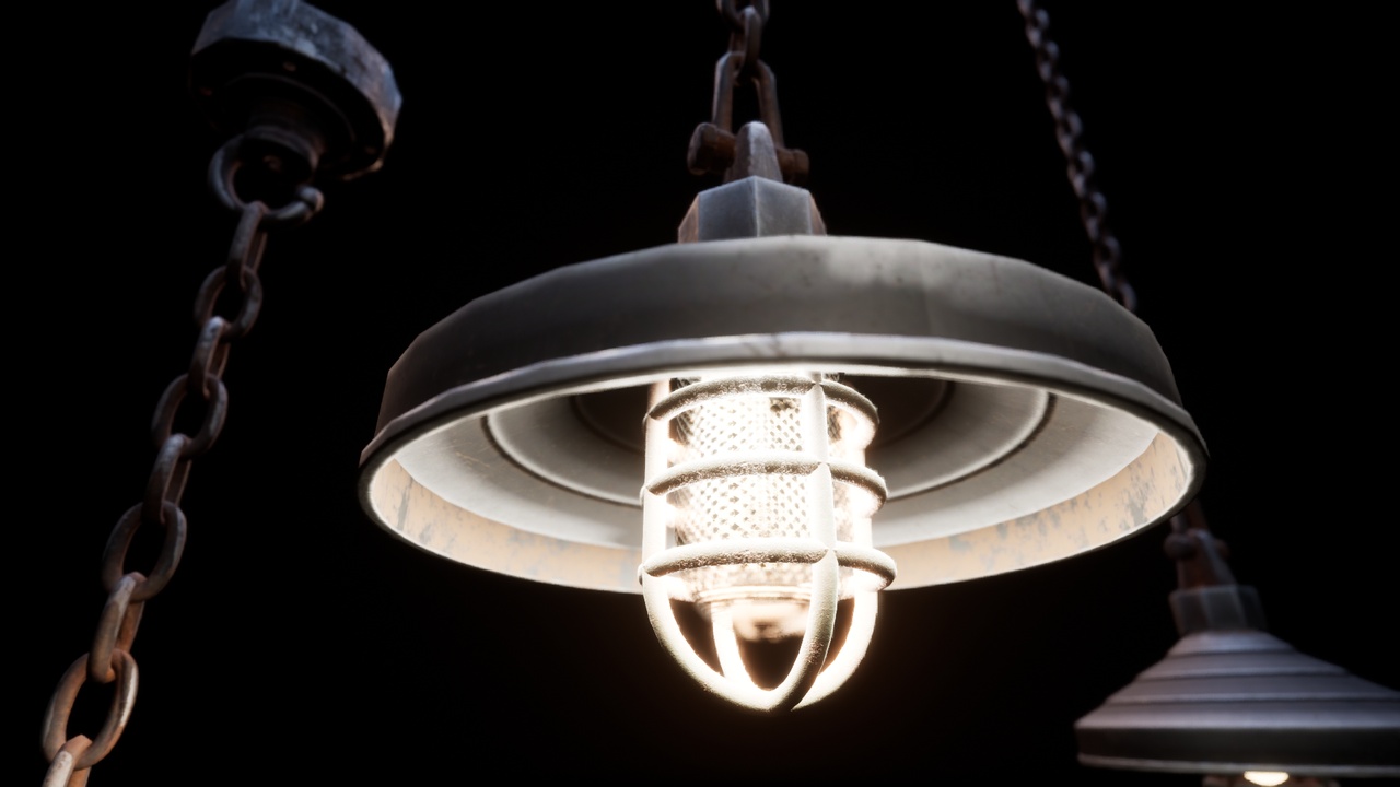 Media 1 for listing Vintage Factory Hanging Lamp