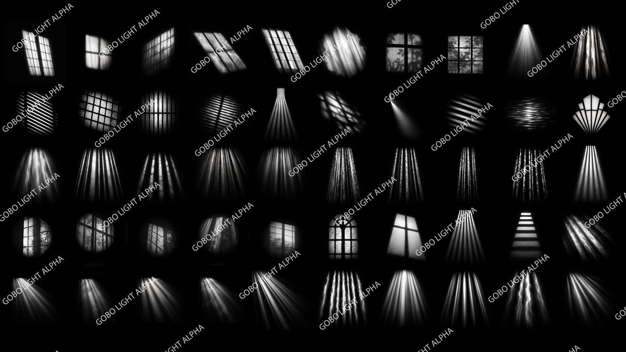Media 1 for listing 50 Realistic Light Gobo Alpha Pack Vol.01 | 4K Smart Light Function Material for