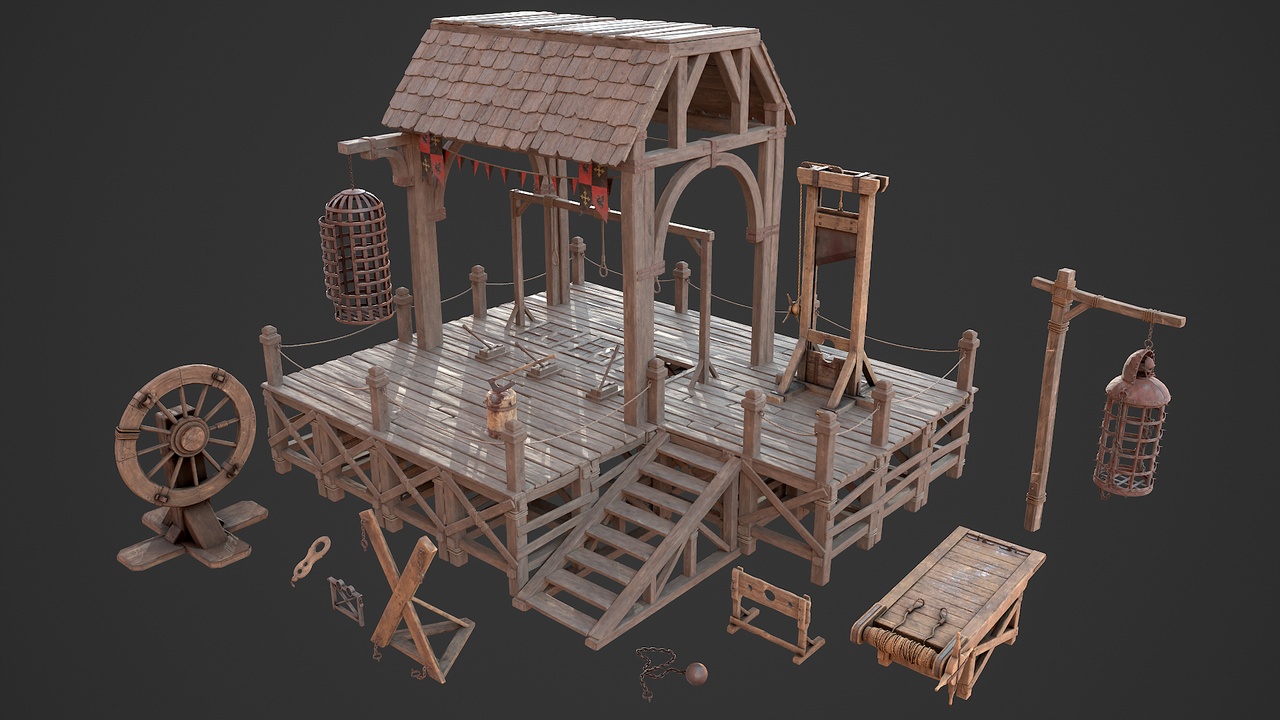 Media 1 for listing Medieval Punishment & Torture - Props Pack