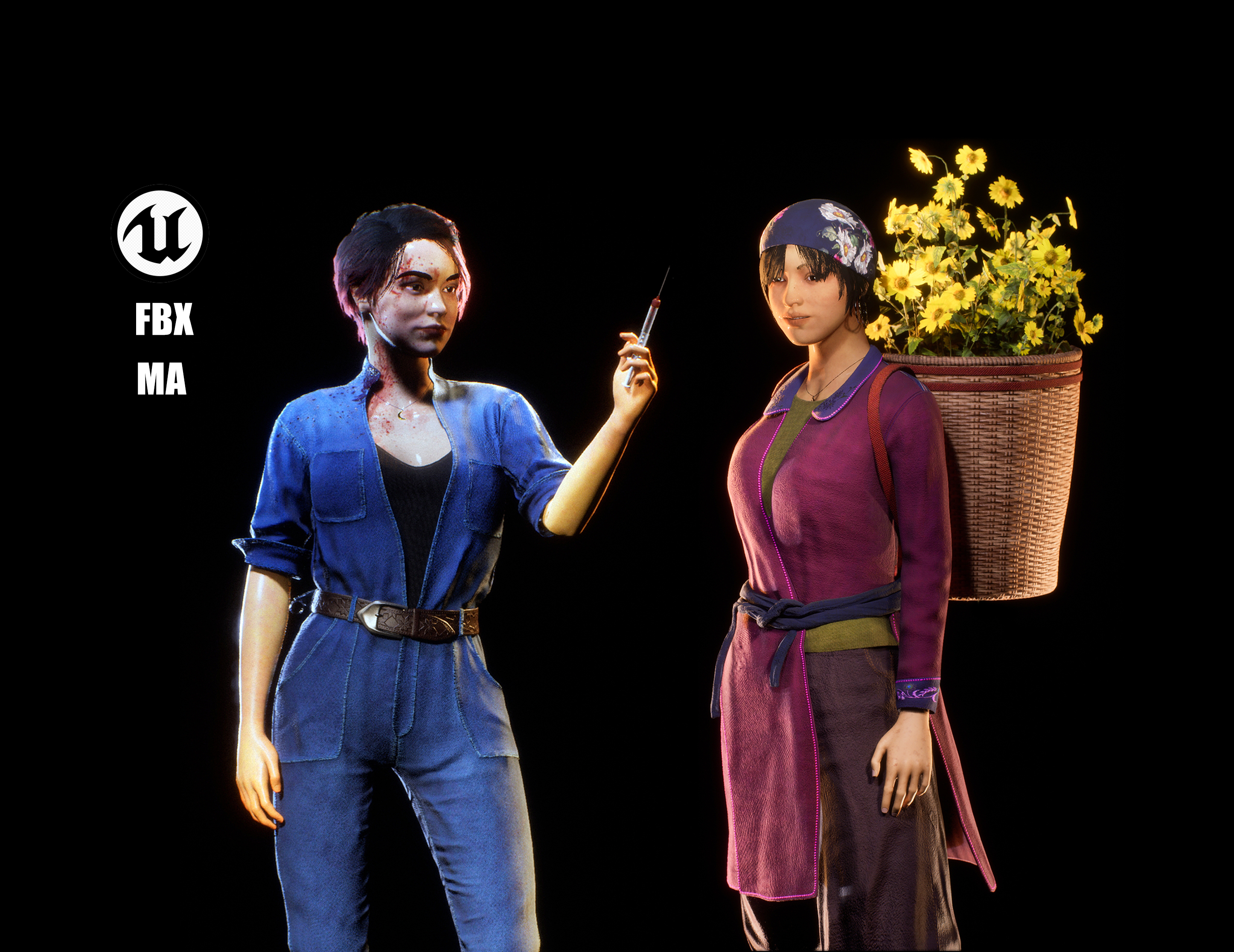 Adventure Female Character - Dual Outfit / Semi - Realistic. | Fab