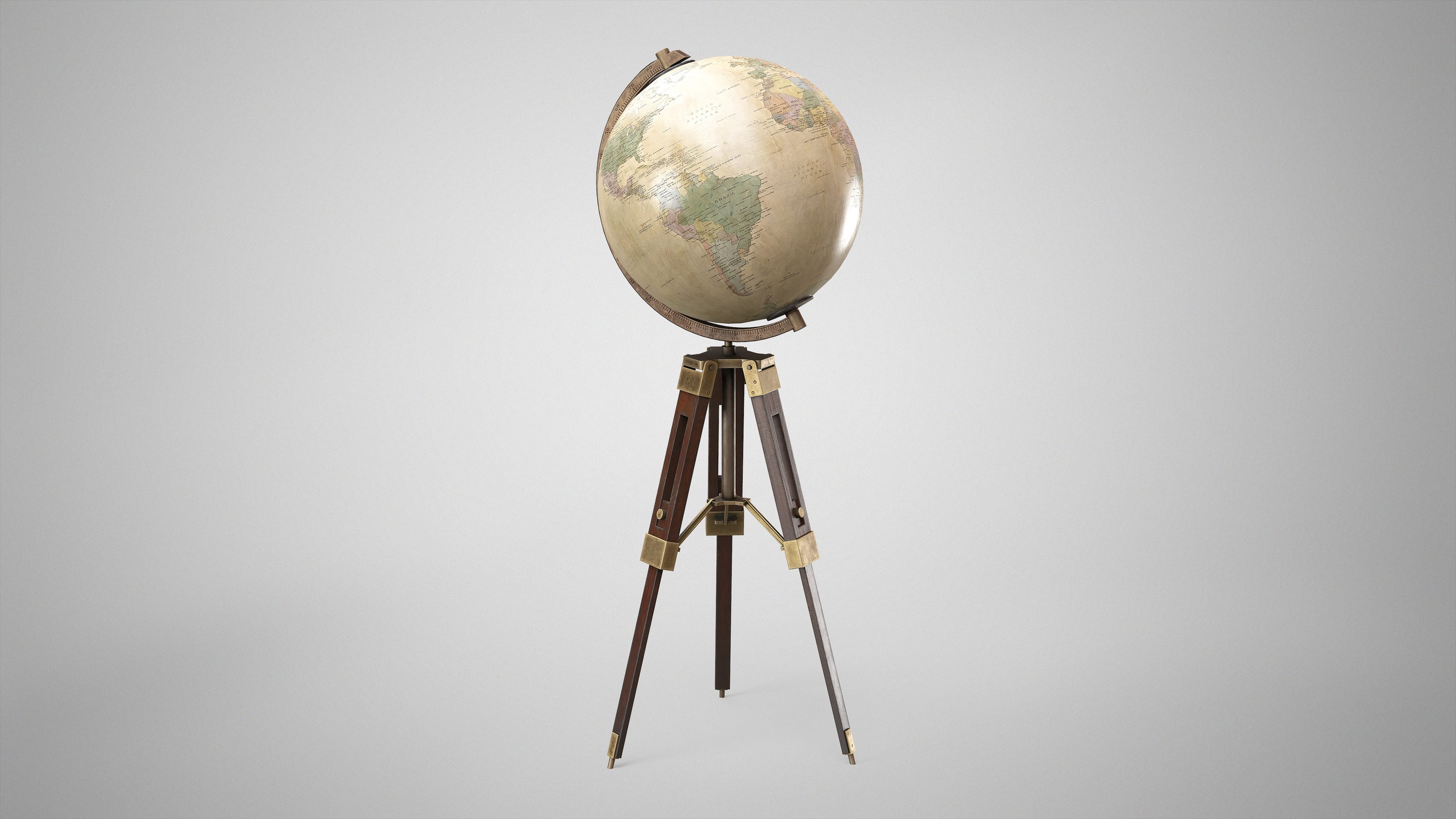 Media 1 for listing Vintage Floor Globe - Retro World Globe With Floor Stand AAA Low-poly 3D model