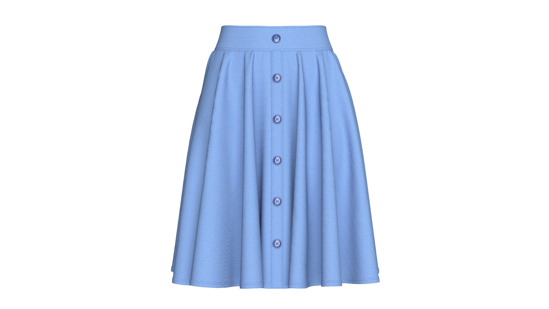 Media 1 for listing Girls Front Button - Pleated Midi Skirt | High Poly