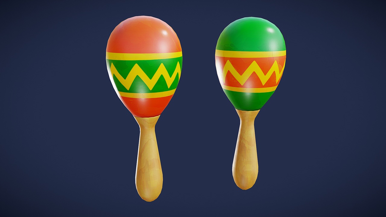 Media 1 for listing Stylized Maracas - Game Ready