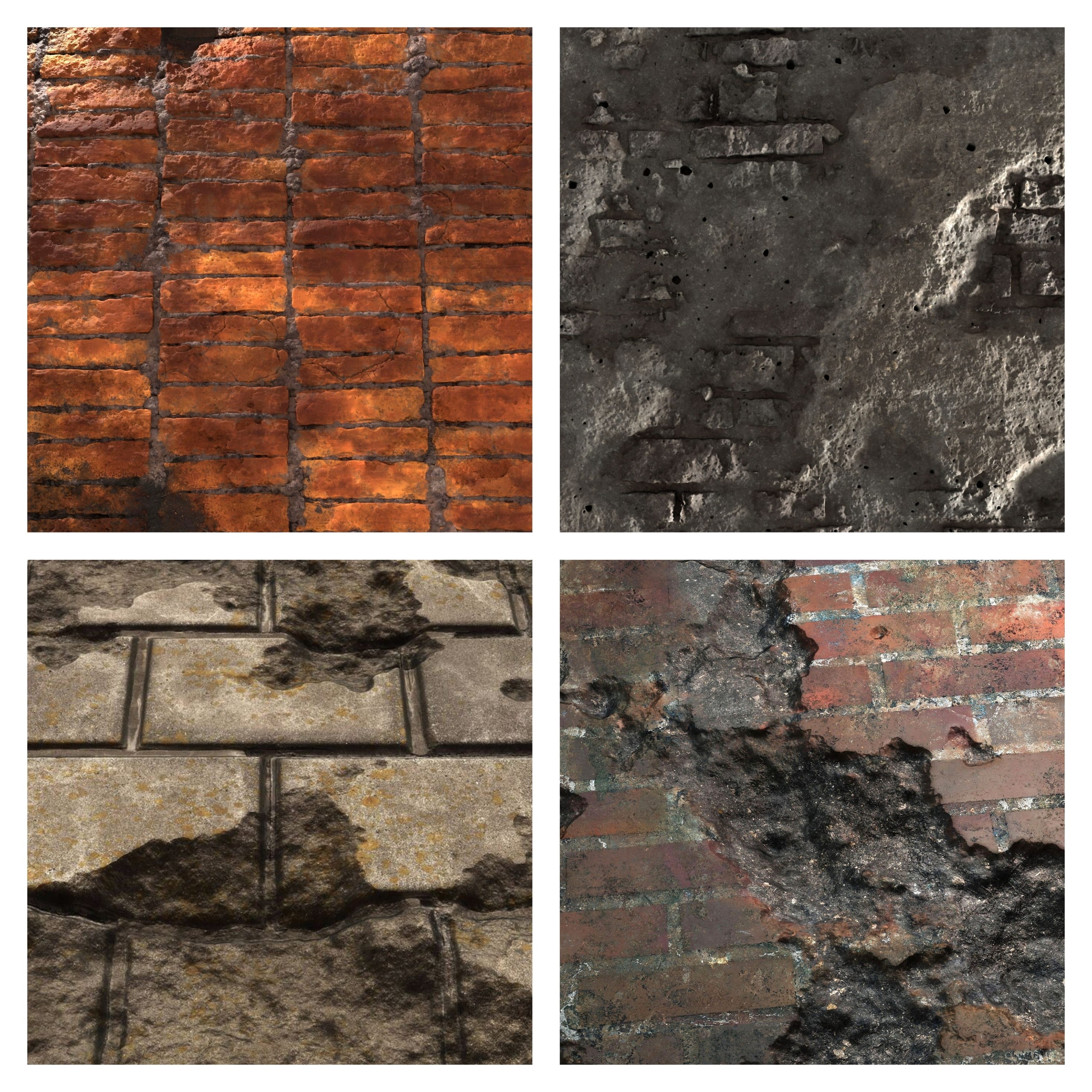 Media 1 for listing Damaged Wall 8K PBR Texture Set