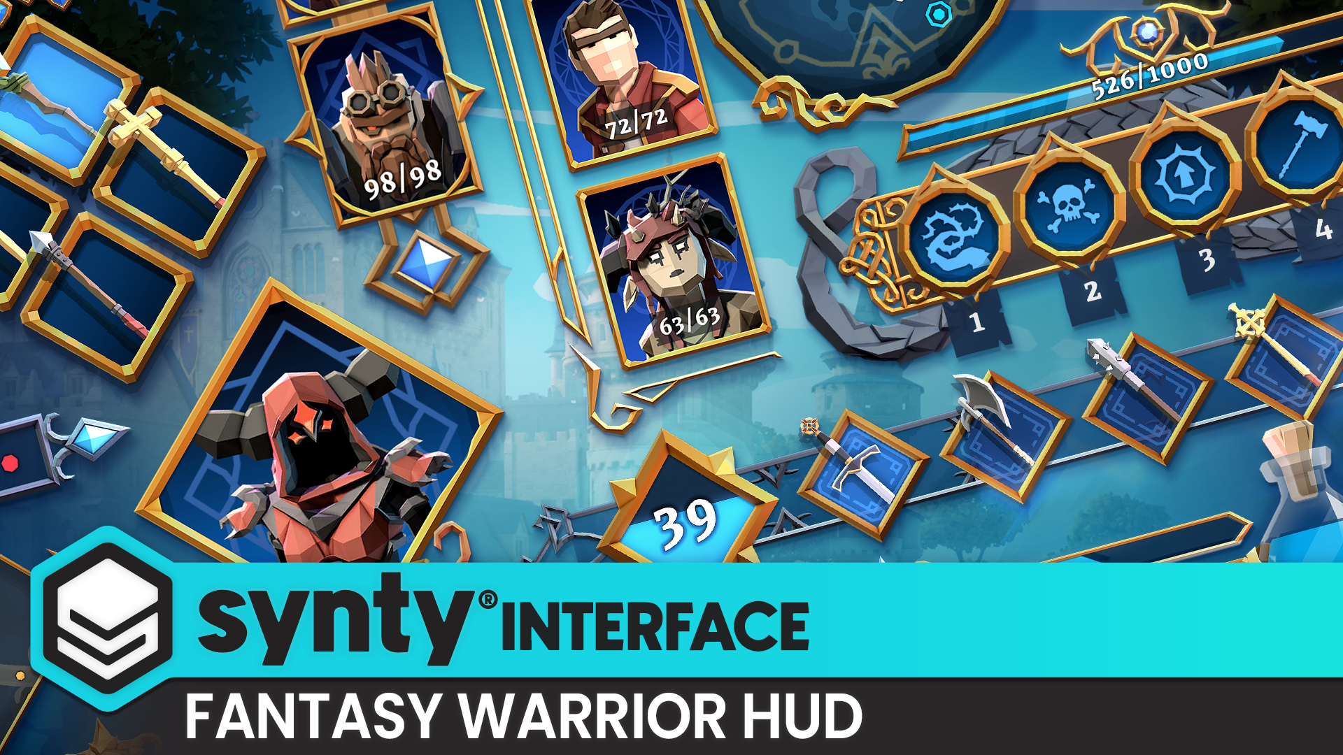 Courseplay Hud Components INTERFACE - Fantasy Warrior HUD / UI - Synty | Fab