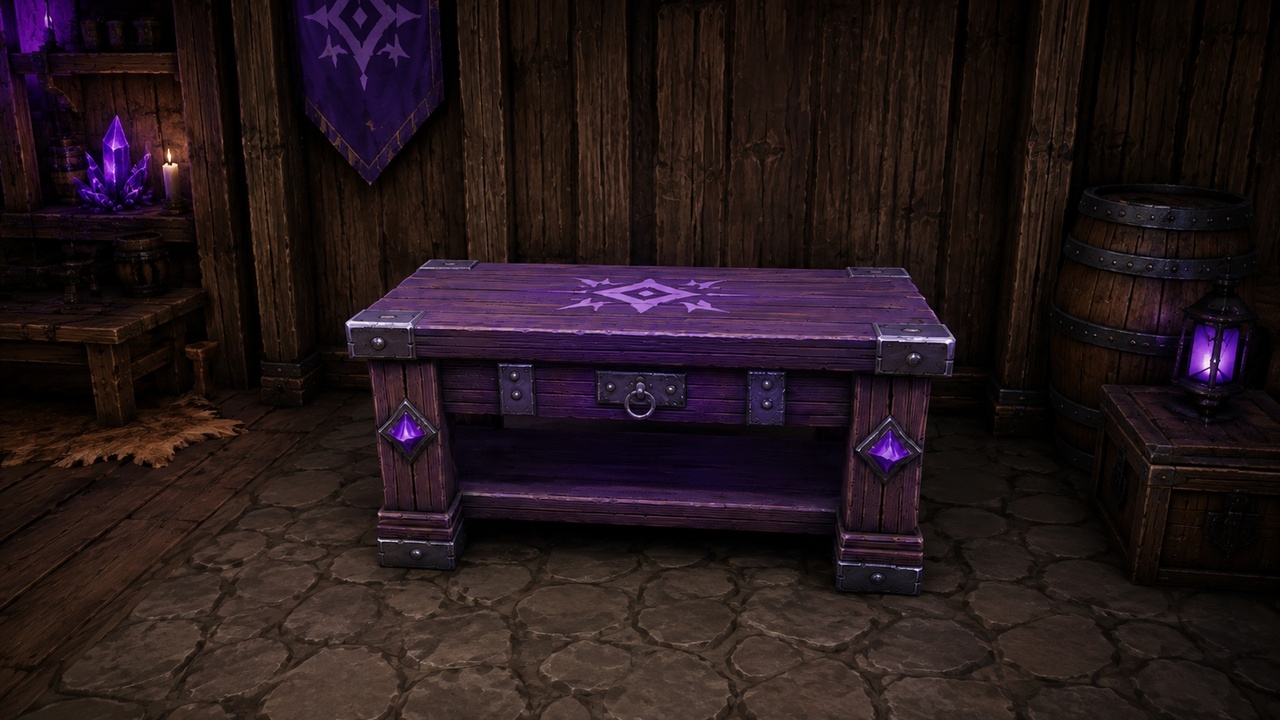 Media 1 for listing Violet Crystal Workbench – Stylized Fantasy Table