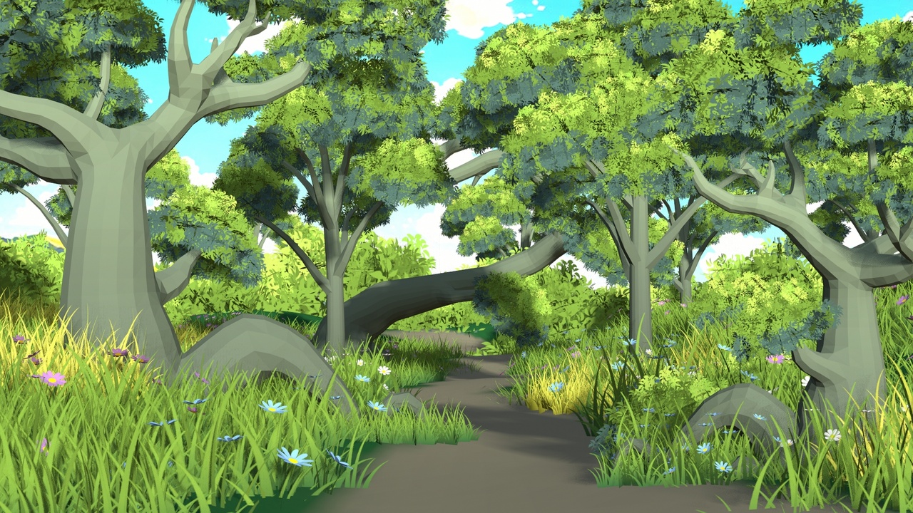 Media 1 for listing Stylized Anime Forest Assets Pack