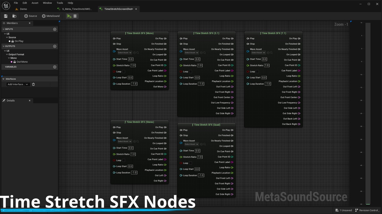Media 1 for listing MetaSounds - Time Stretch Nodes